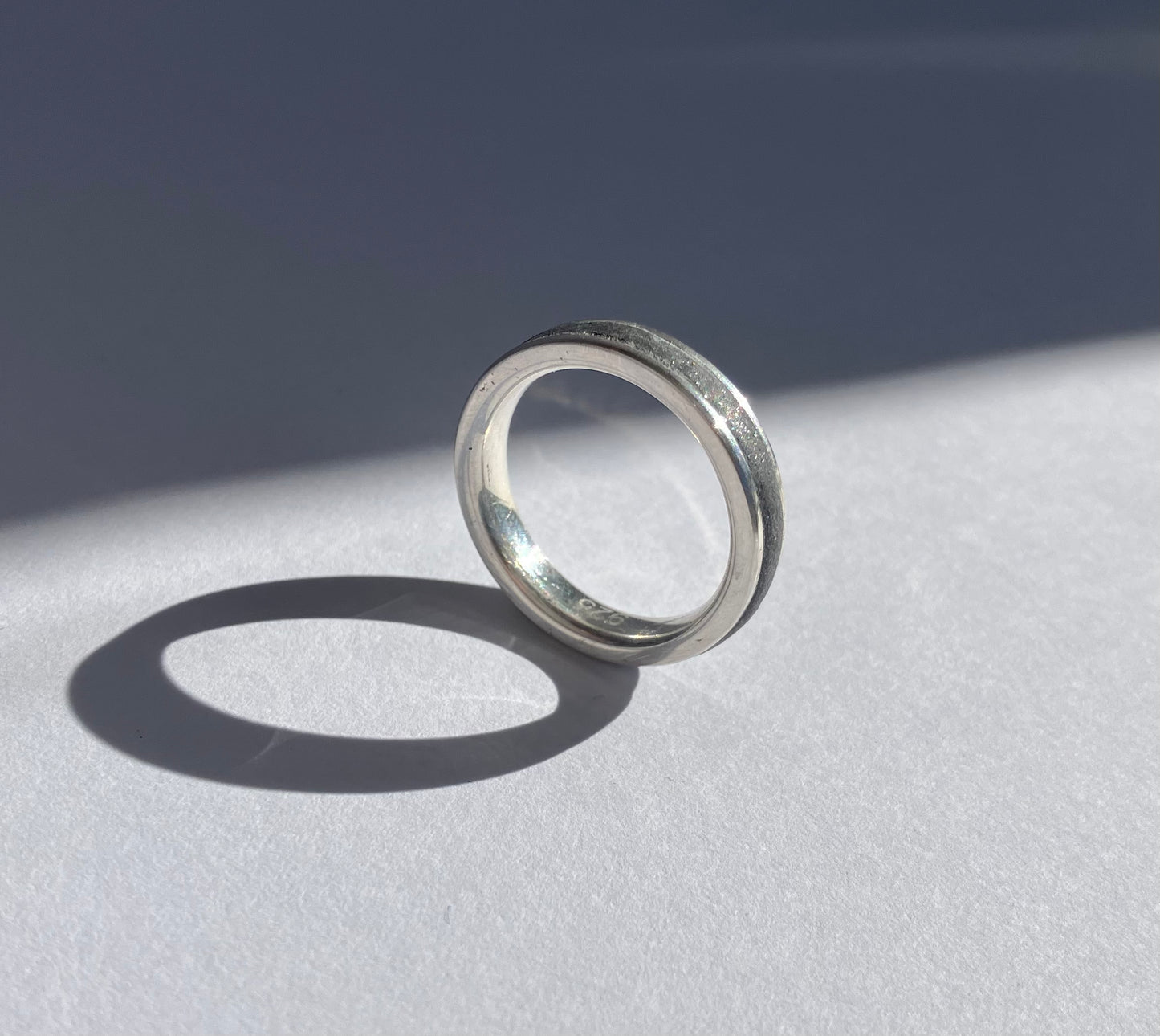 Enduring Love - Gray Minimalist Ring with Concrete Inlay
