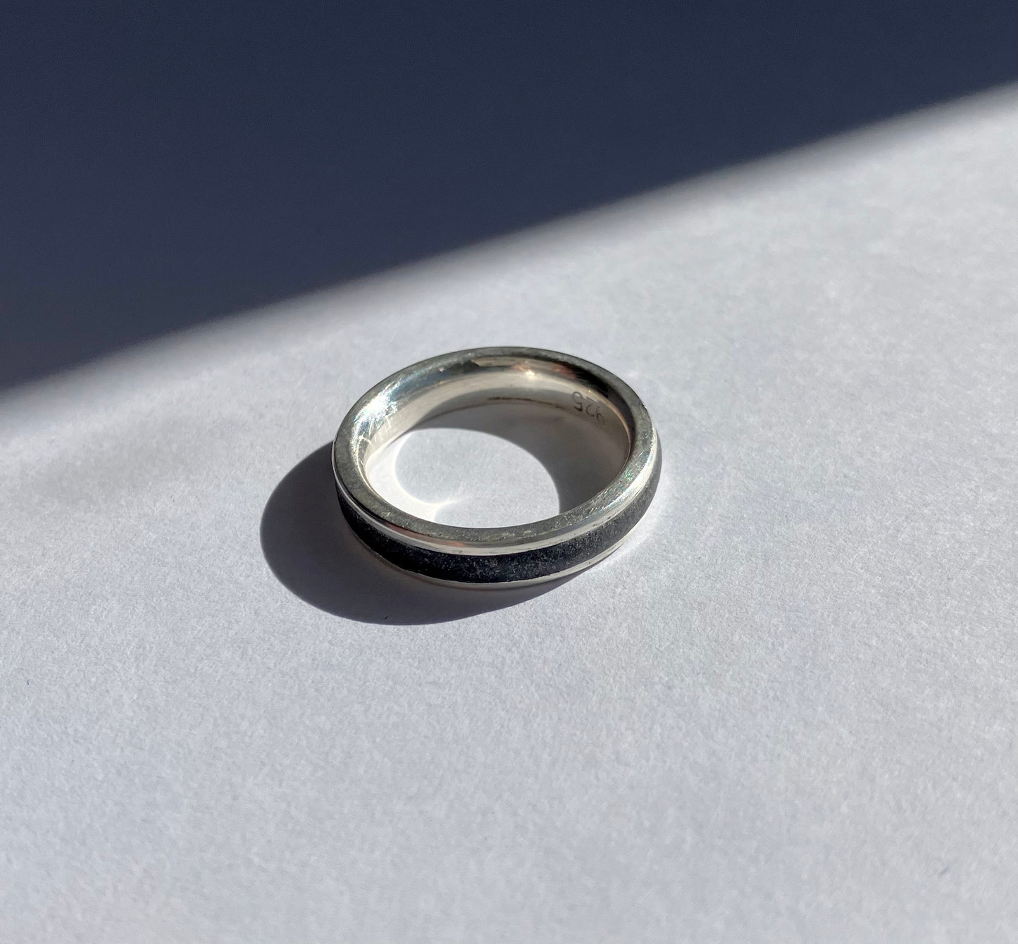 Enduring Love - Gray Minimalist Ring with Concrete Inlay